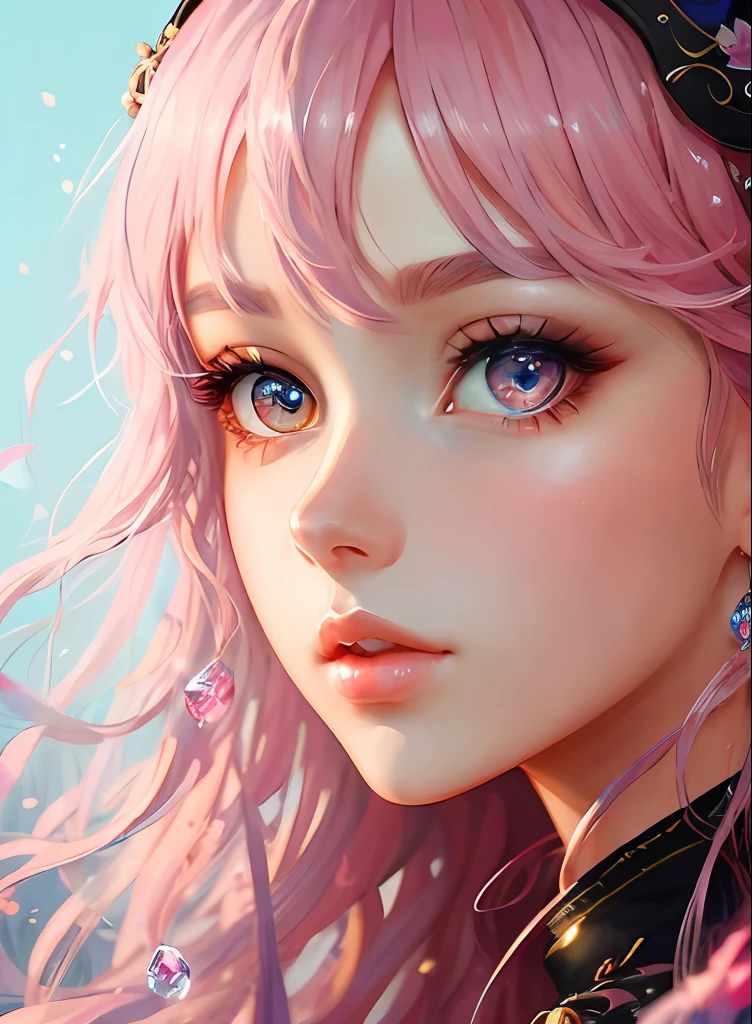 ((top-quality)), ((masterpiece)), ((realisitic)), (detaileds),anime styled、 (1人の女性)Close up portrait of woman with pink hair、Beautiful shining eyes, Like crystal clear glass、Casual clothing、4K high-definition digital art、stunning digital illustration、Stunning 8K artwork、colorfull digital fantasy art、Colorful and bright、beautiful digital works of art、Colorful Digital Painting、digital anime art、Portrait of beautiful woman、8K HD Digital Wallpaper Art、 Gorgeous Digital Painting