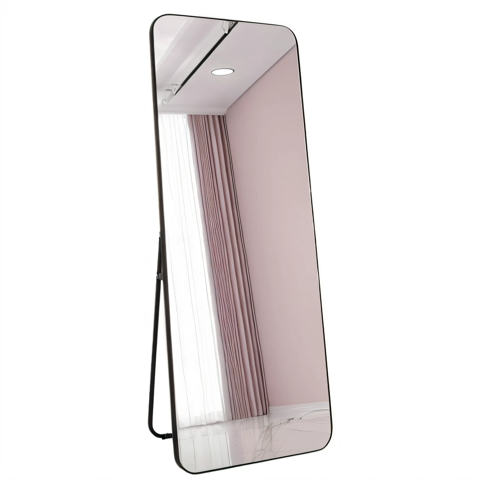 There is a mirror erected against the wall, tall thin frame, Mirror, Large mirror, standing in front of a mirror, mirror background, mirror and glass surfaces, mirrors, Mirror selfie, doctors mirror, Watching from behind, lamp lights ( ( ( Mirror ) ) ) ), with a mirror, designs, maxar, detailed wide shot, Full-length lens