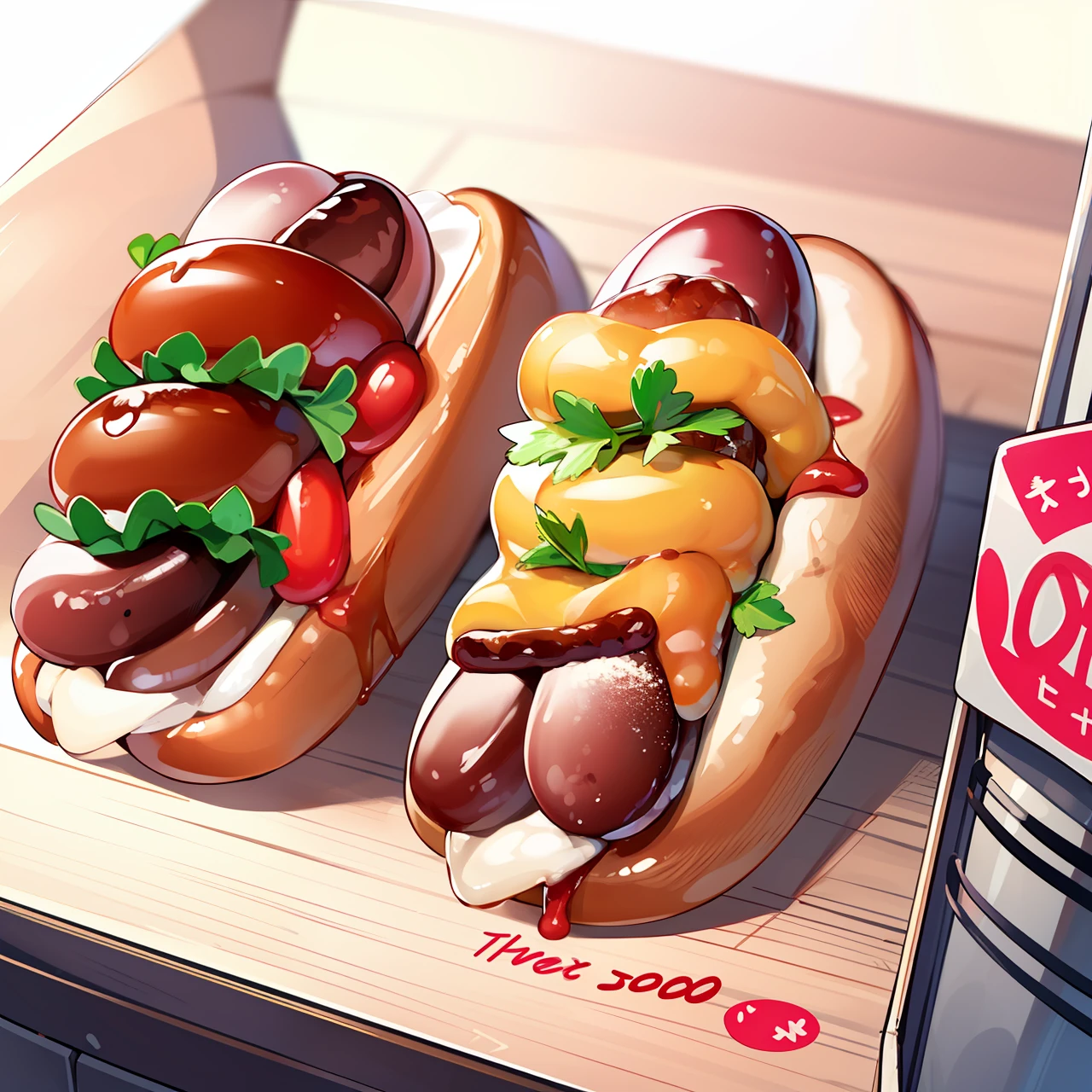 Promotion of three hot dogs from two sausages pressed for 30,00