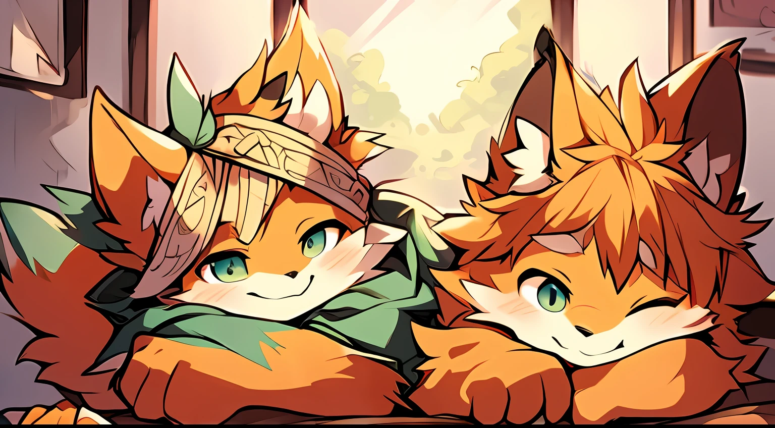 Style picture of a squirrel sleepily lying on the table, Sly smile, commission on furaffinity, Portrait of a squirrel, fursona art, Enchanted smile, furaffinity commission, Squirrel supplement, A squirrel, Anthropomorphic squirrel, adorable expression, fursona furry art commission