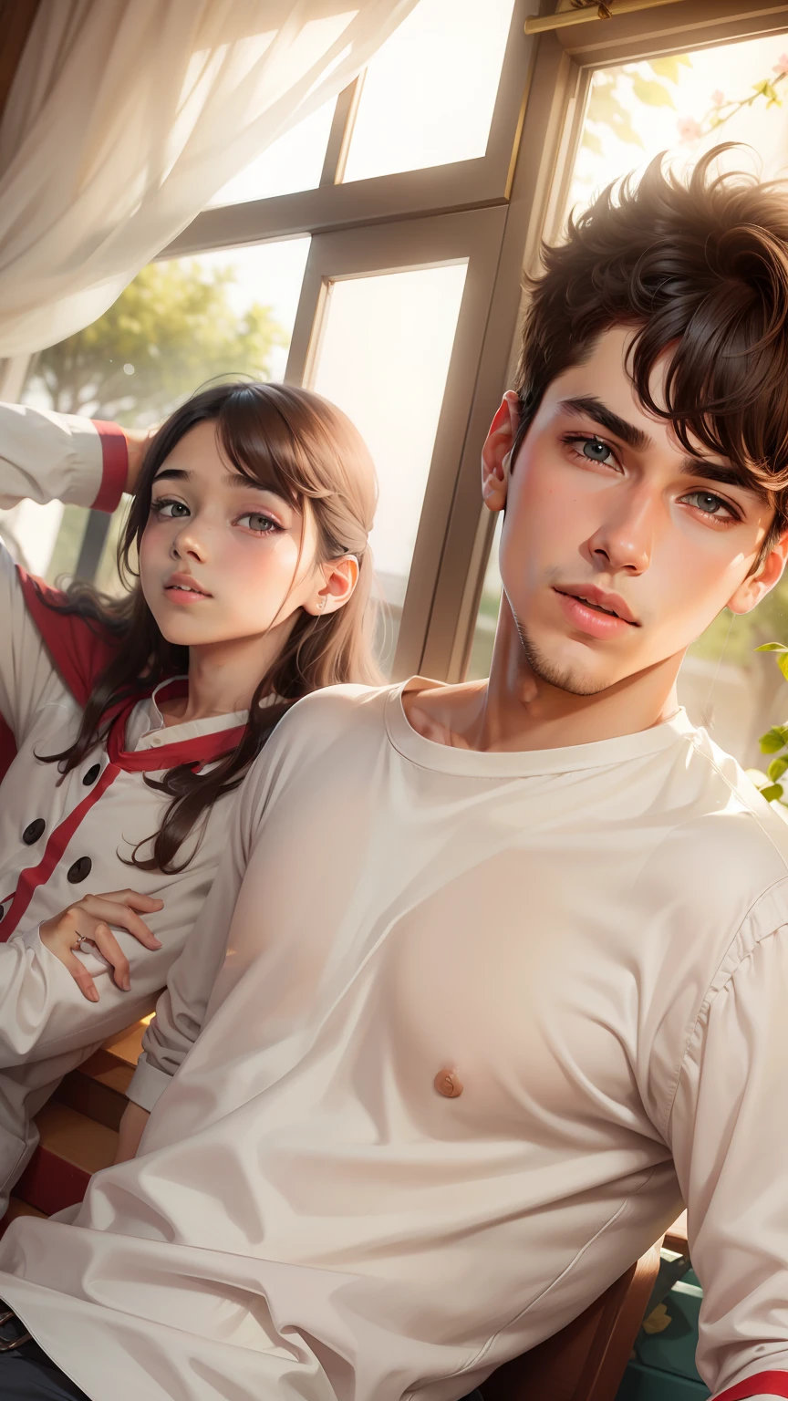 Handsome cute boy in girls