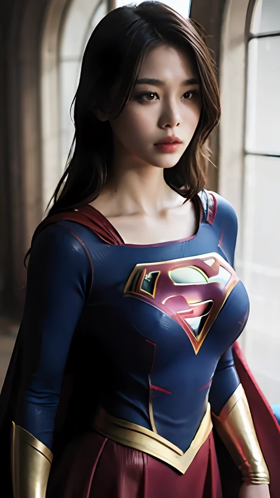 Woman body set big breasts, Supergirl costume dress