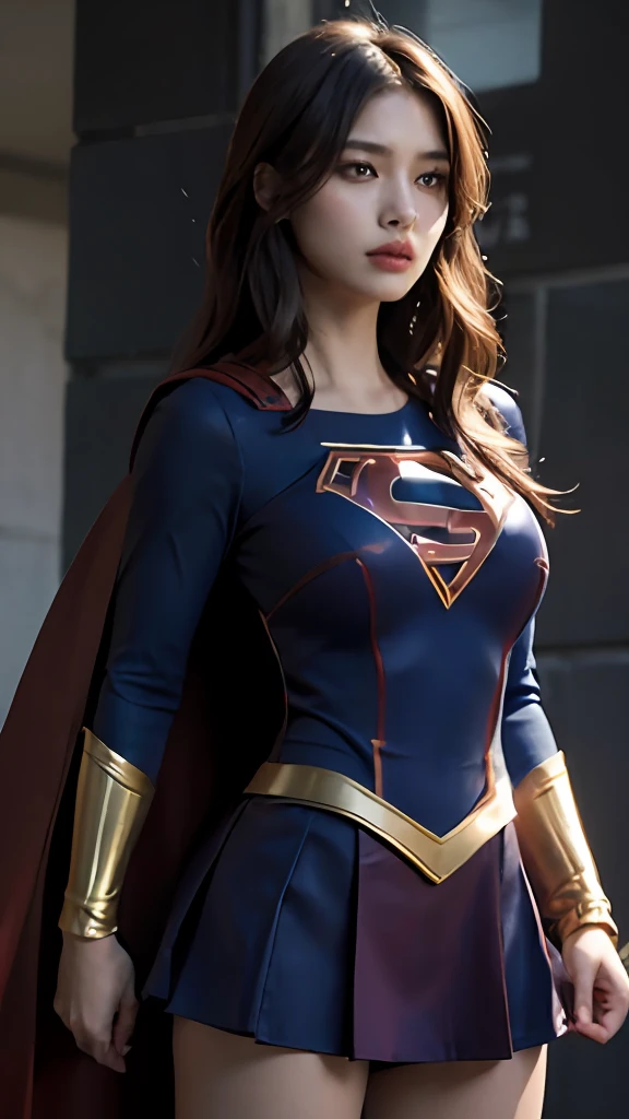 Woman body set big breasts, Supergirl costume dress
