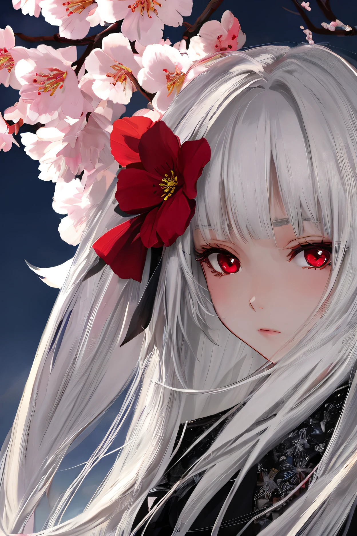 White hair, Girl, Close up, Black suit, Close up, full bodyesbian, the cherry trees, sakura,
Girl, Cute face, amazing body, Long hair, Masterpiece, Flowers, zoom, Night, Moon, ahegao face, Sparkling eyes, (Red eyes:1.3),