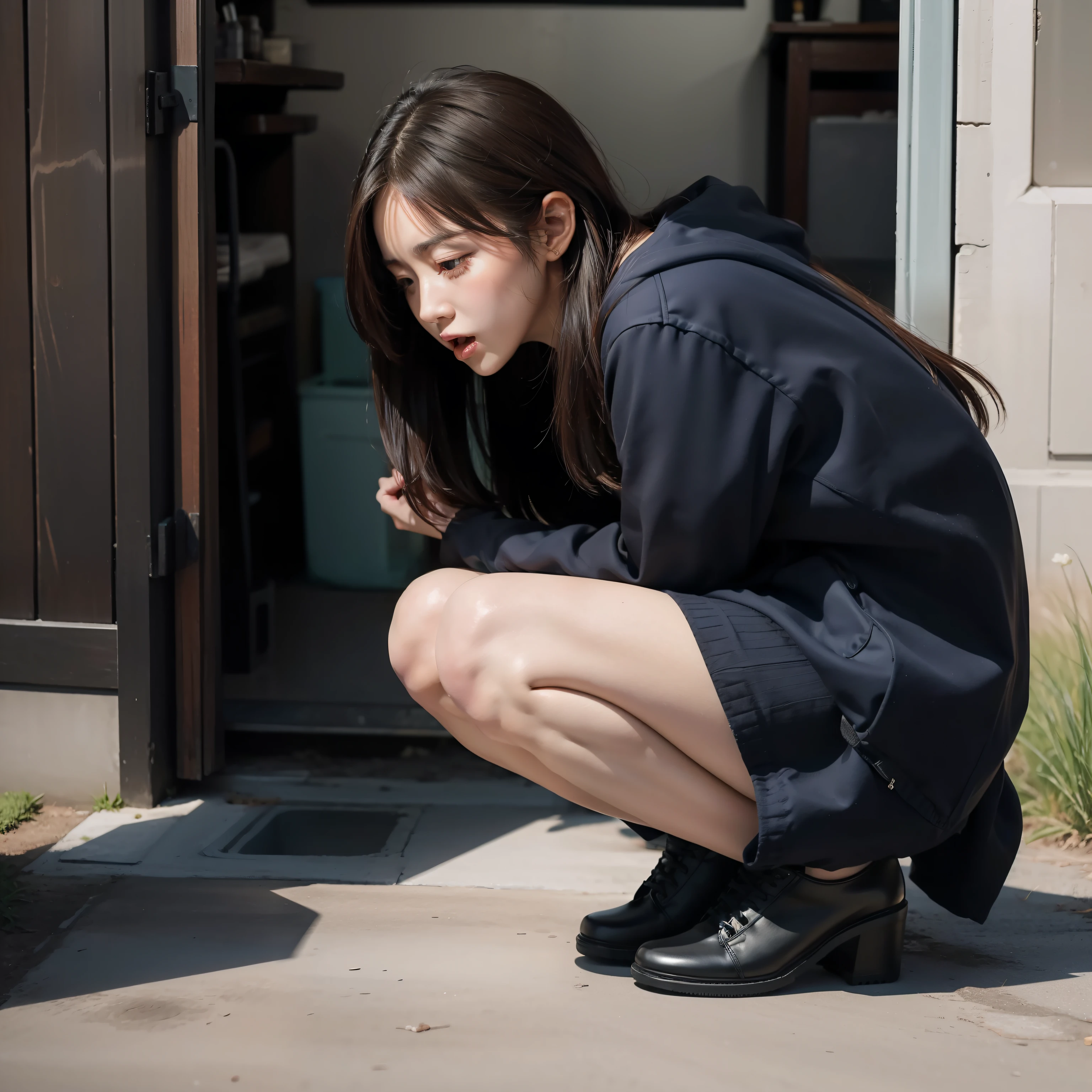 Inner Stock、Squatting、One beauty、Facing down、yawns