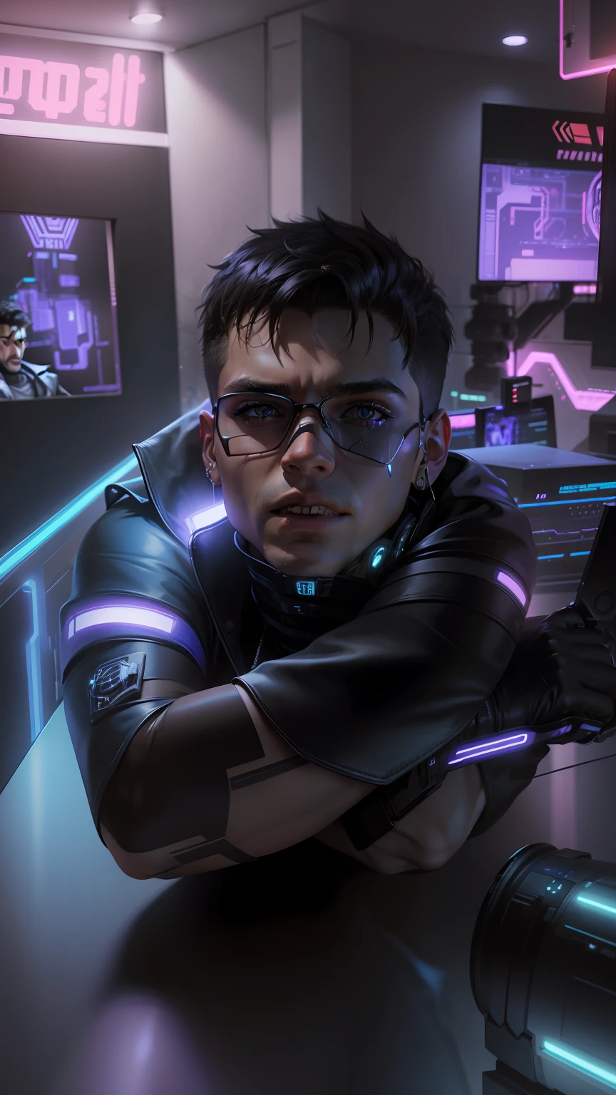 Change background cyberpunk handsome boy realistic 8k resolution