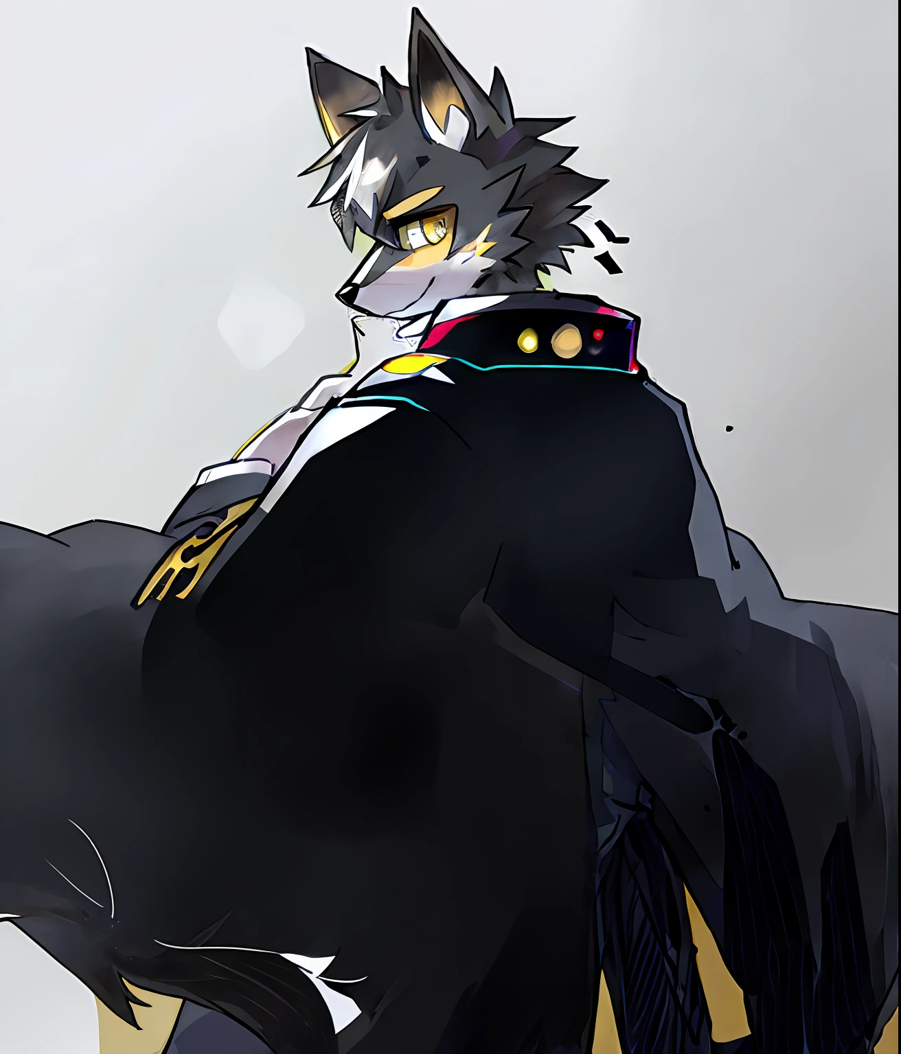 Yellow Wolf Eye Human Wolf,Furry Flsona artwork, Very nice furry man-wolf, pointy ears, Furry art!!!