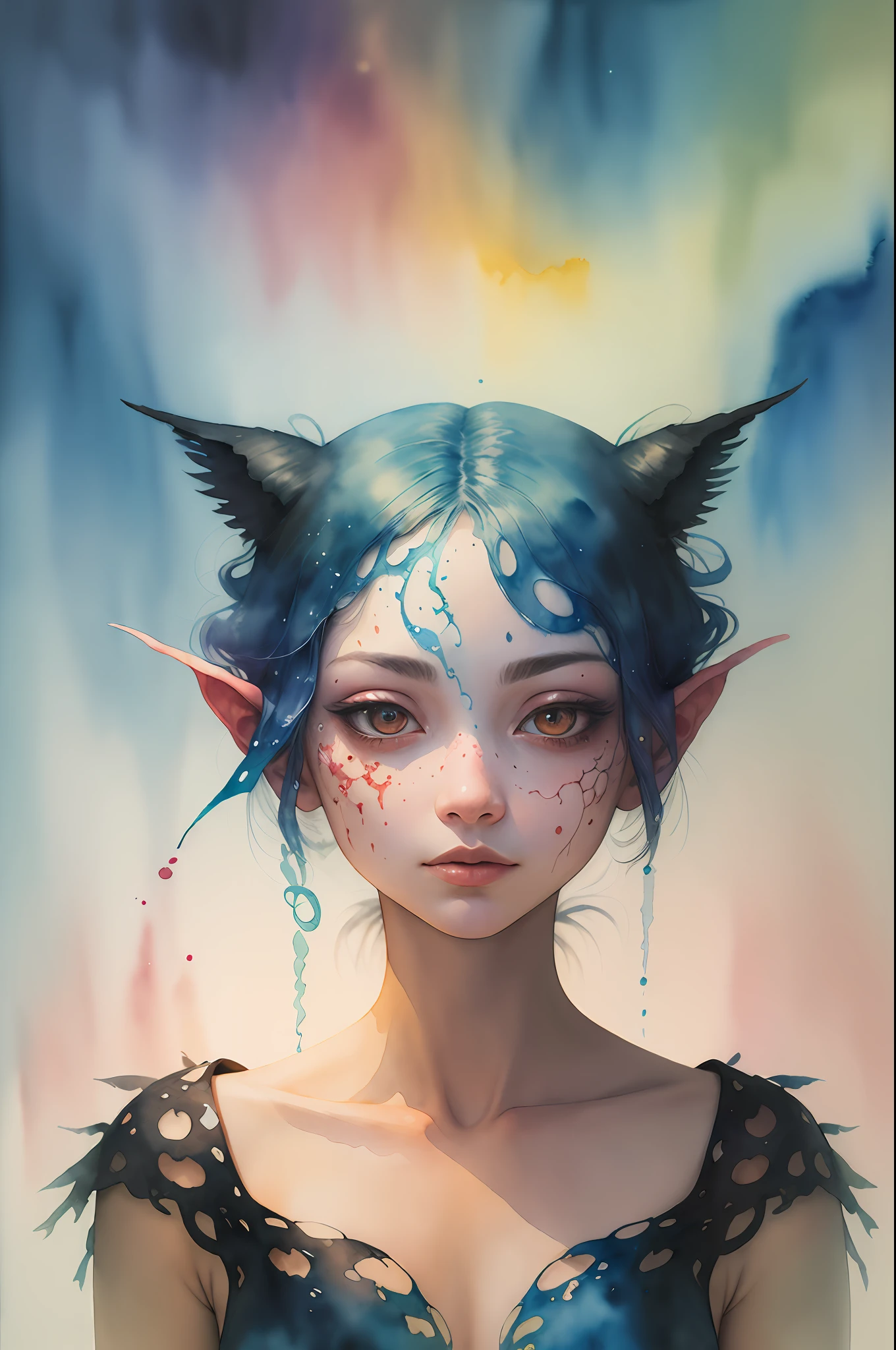 Best quality, masterpiece, ultra high res,( watercolor \(medium\), IrisCompiet:1.2), surrealism, dream-like,
Black Eye Galaxy, ((abstract art)),
