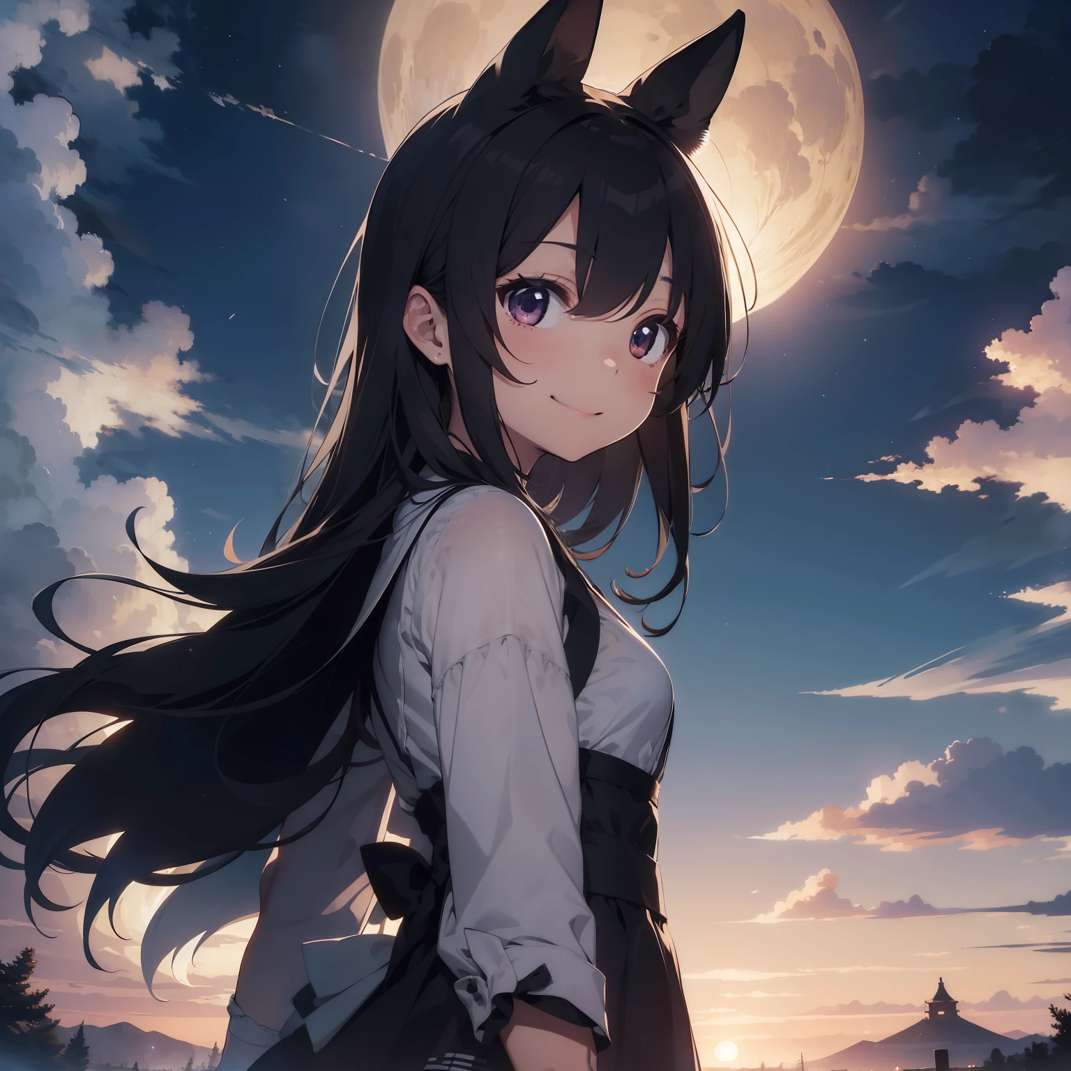 Smile、deep in the night、natta、Nightfall、Darkness background