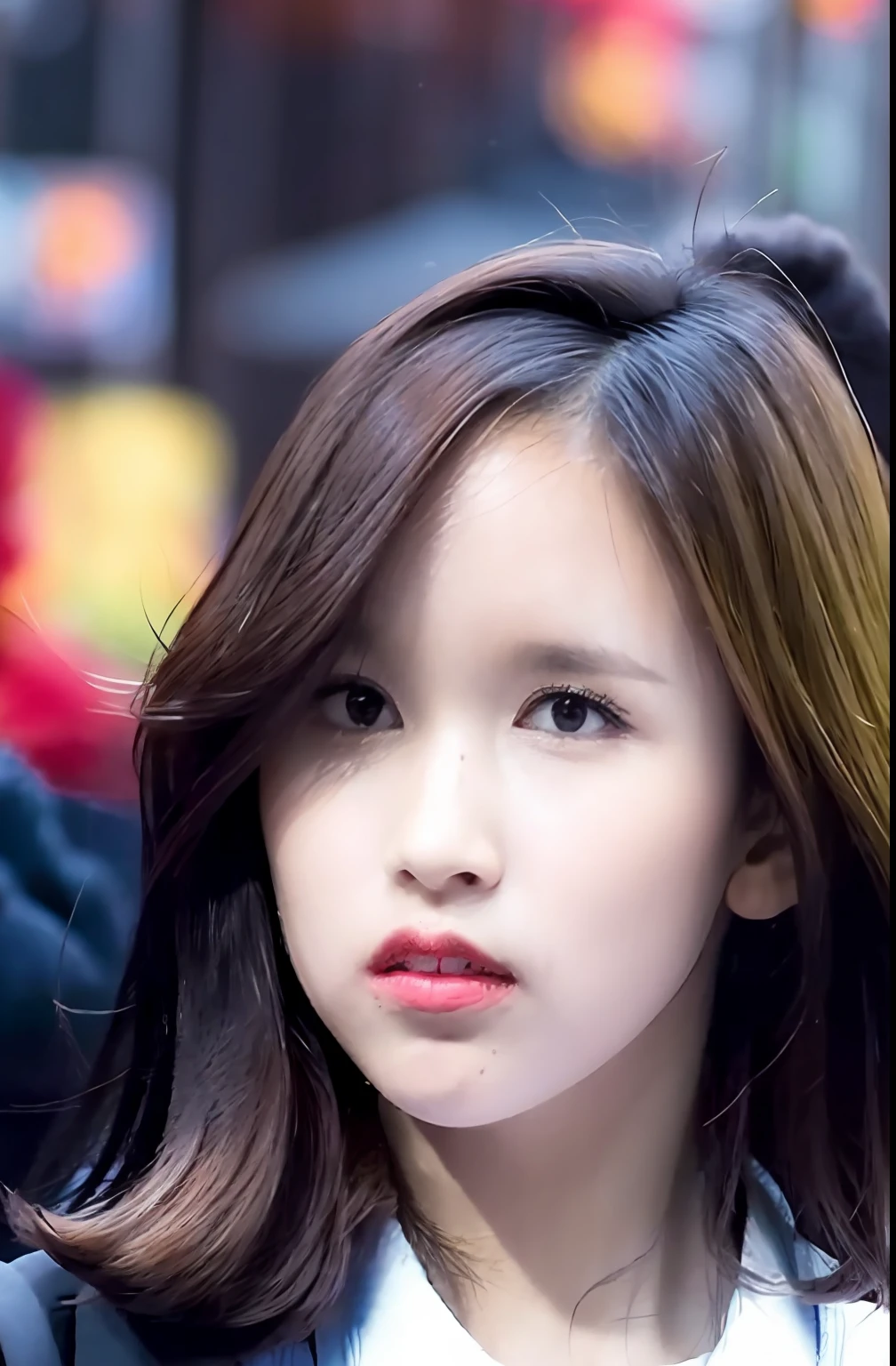 Mina，street，black long hair