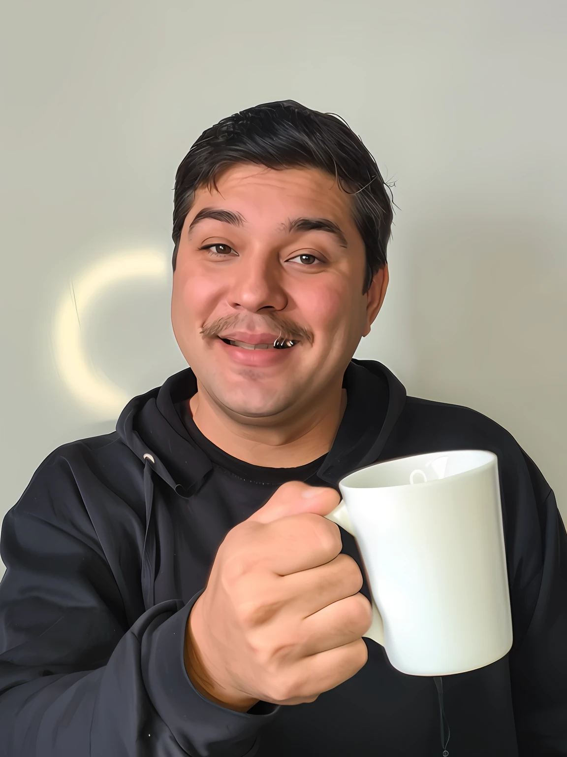 Drunk man with a wonderful drink in hand, sem barba, sem bigode