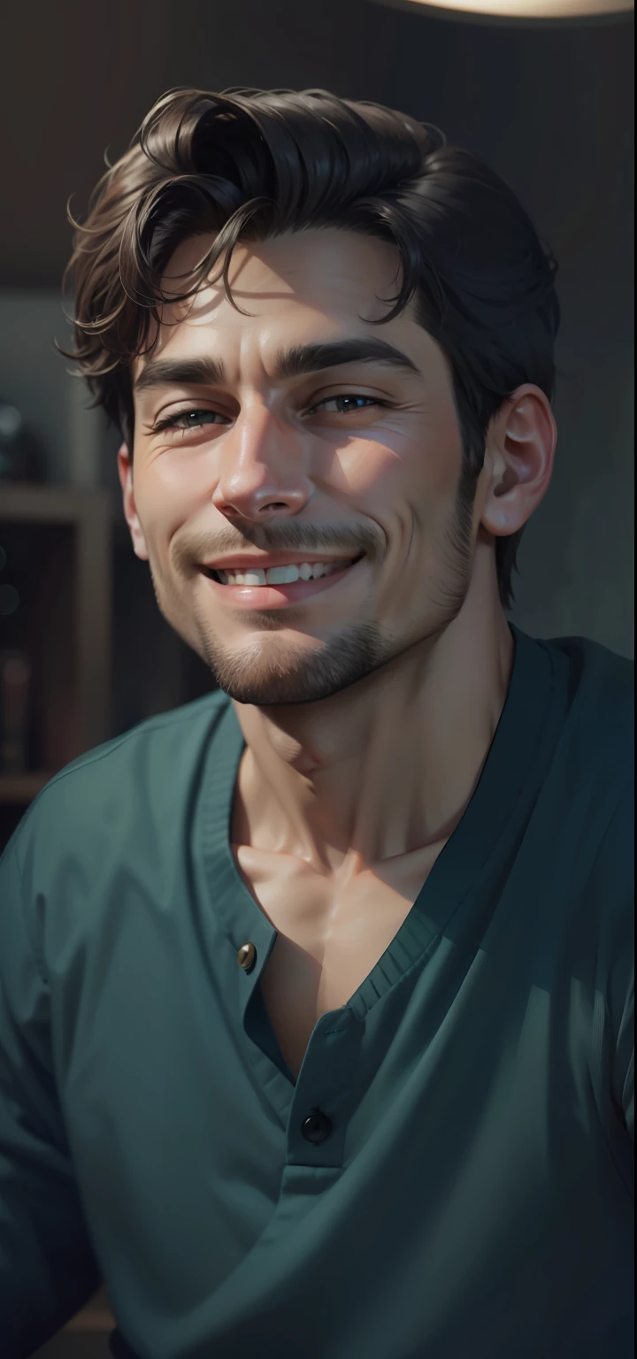 Handsome man smiling realistic