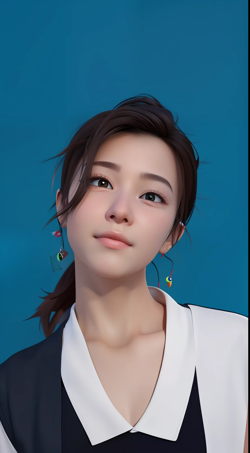 Ultra photo realsisim, 3d Pixar style, facial closeups, High Picture Quality, The eye, nase, The mouth is the same as the original picture, 黑The eye, The close-up of the face is very realistic,Consistent with the original C4D rendering style。