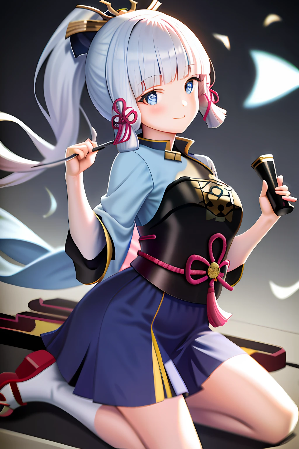 masterpiece, highres, best quality, 1girl solo, kamisato_ayaka, smile, kimono