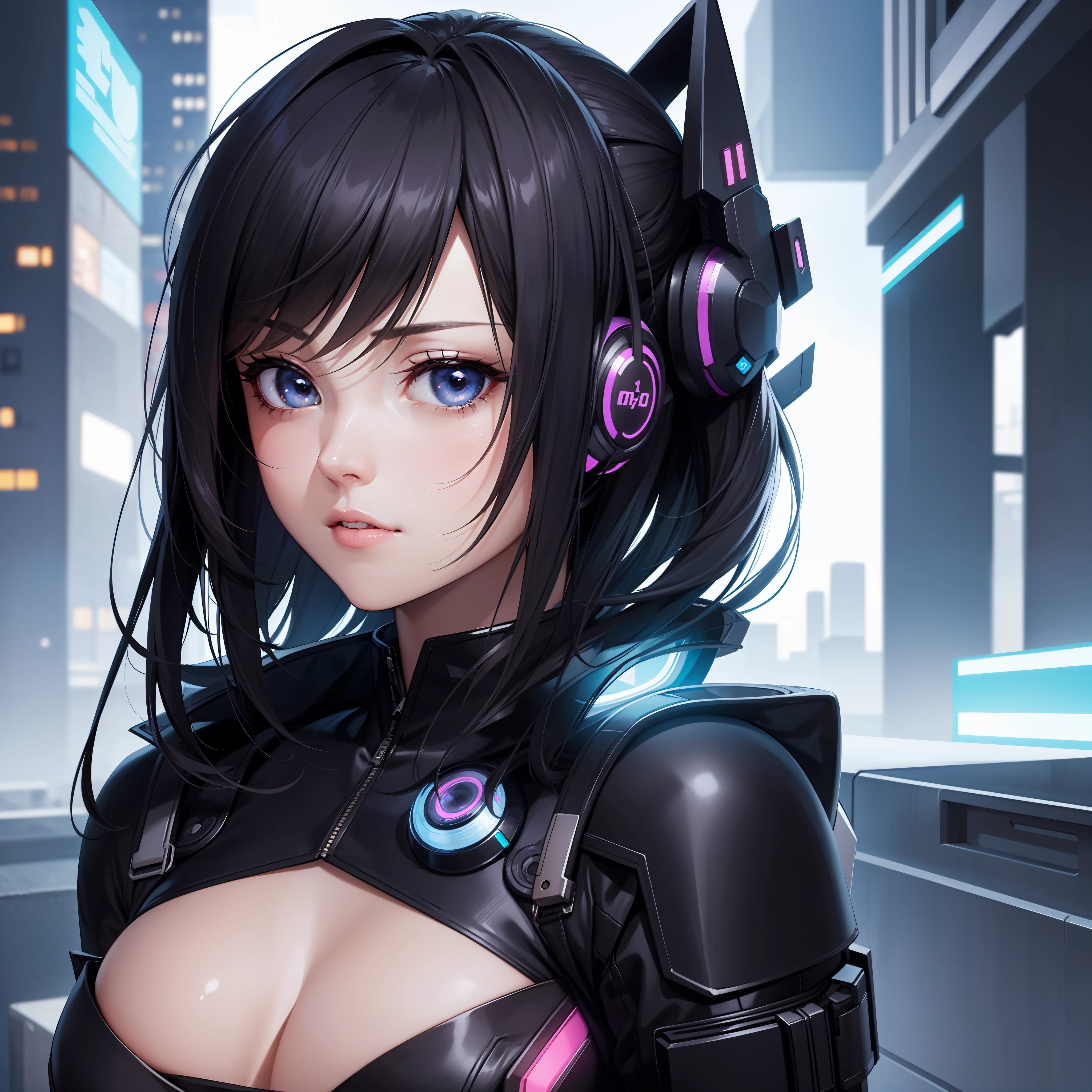 Profile picture half body portrait cyberpunk closeup dress up Sci-Fi, cute Anime Japan 2d, Sharp focus 16k resolution Very sharp, Hyper detailed, 8k, Hyper realistic detail