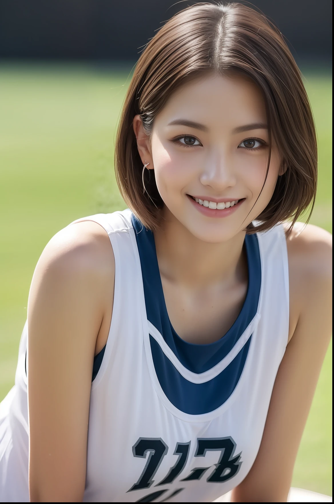 (((full bodyesbian)))、1 beautiful girl、Wet shirt、a wet body、Super detail armpits、((toru & Field Athletes Women))、(((1 persons)))、((Short-cut hairstyles))、Competition uniforms、((Stadium))、Transcendent Cute、A slight smil、Beautiful breasts、full body Esbian、hairarmpits、athletic field、((Outstanding style))、((Healthy body))、 、Women in Japan、Photorealsitic、Beautiful detailed eyes、Hyper-Realism、highcontrast、Ultra HD、realistic skin textures、Top image quality、top-quality、超A high resolution、Fine details、Very meticulously
