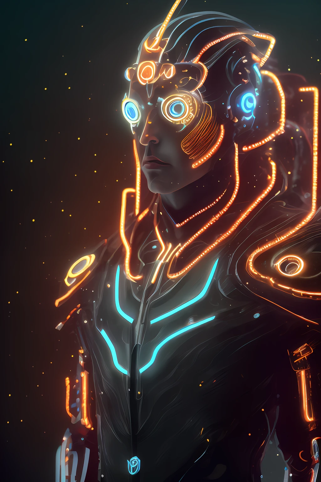 Full-body cyborgs| full-body portraits| Detailed face| 对称| steampunc| Cyberpunk| Cyborg| intricately details| to scale| Hyperrealistic| Cinematic lighting| Digital art| concept-art| MDJRNY-V4 style