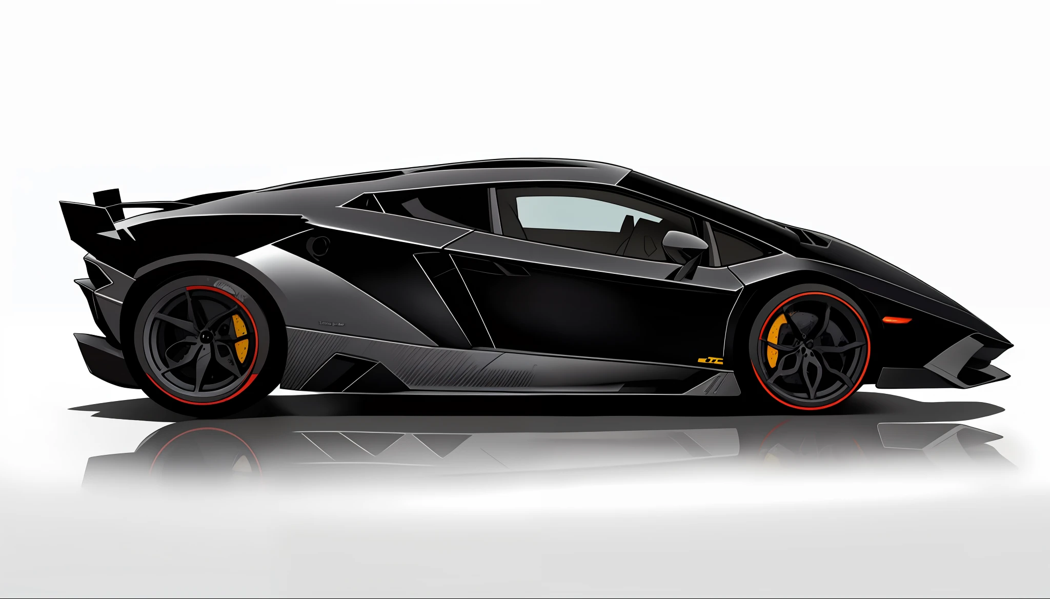 turn this lamborghini to cartoon style, black color