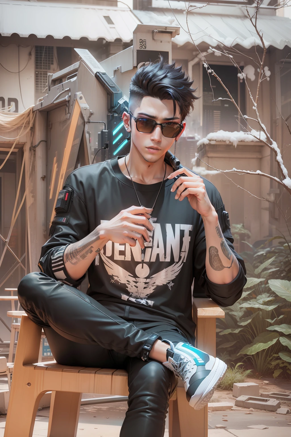 change background cyberpunk handsome boy real face ' 8k ultra realistic