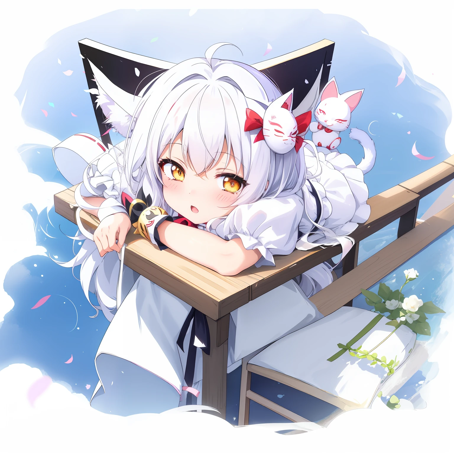 Anime characters with cat ears and white dress, White cat Shota, Cute anime cat man, Anime Cat Man, White-haired fox, with kitsune mask, cute big breasts!! Cat man, anime moe art style, nyaruko-san, Anime boy with cat ears, anime cat, Beautiful anime cat man, nekomimi, neferpitou