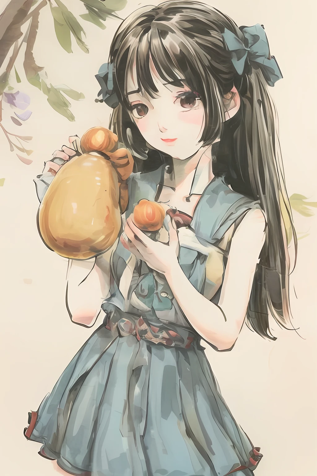 Holding a bunch of sugar gourds cute sweet loli ancient
