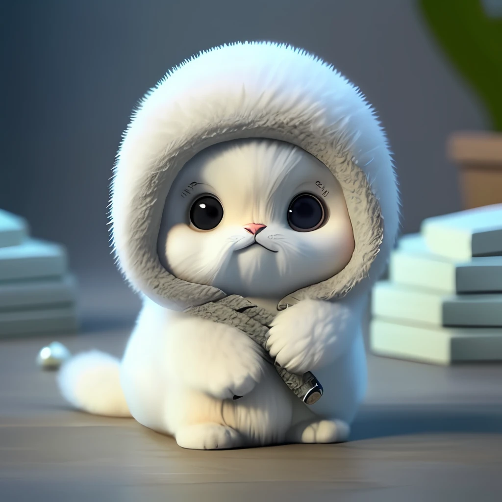 : 3. Coelho, realista, branco , peludo, animal vestindo um pijama