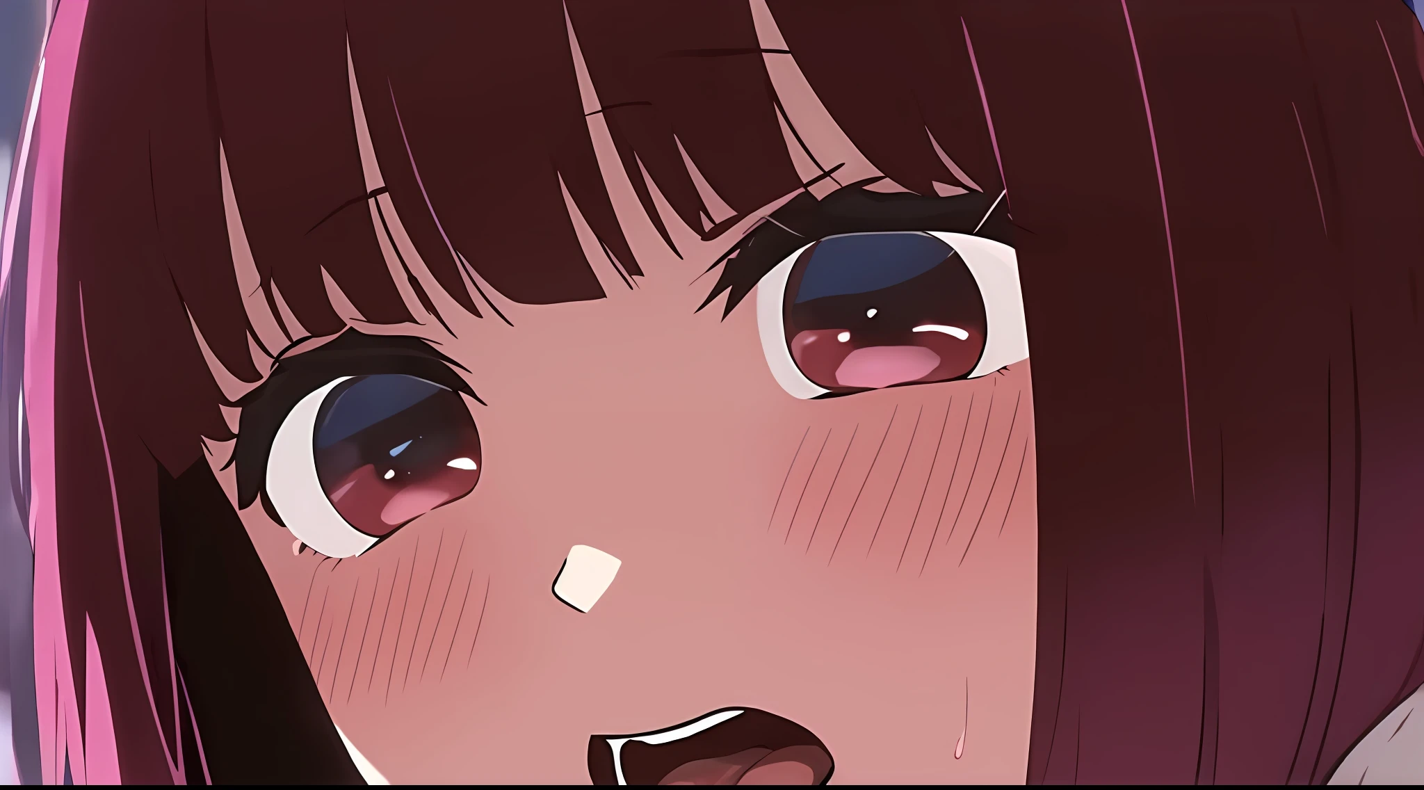 Anime girl with pink hair sticking out her tongue, ahegao face, closeup Iwakura Lain, Ahegao, she has a cute expressive face, close up of iwakura lain, Tongue out, close up of lain iwakura, iwakura lain, Anime visuals of cute girls, close up of a young anime girl