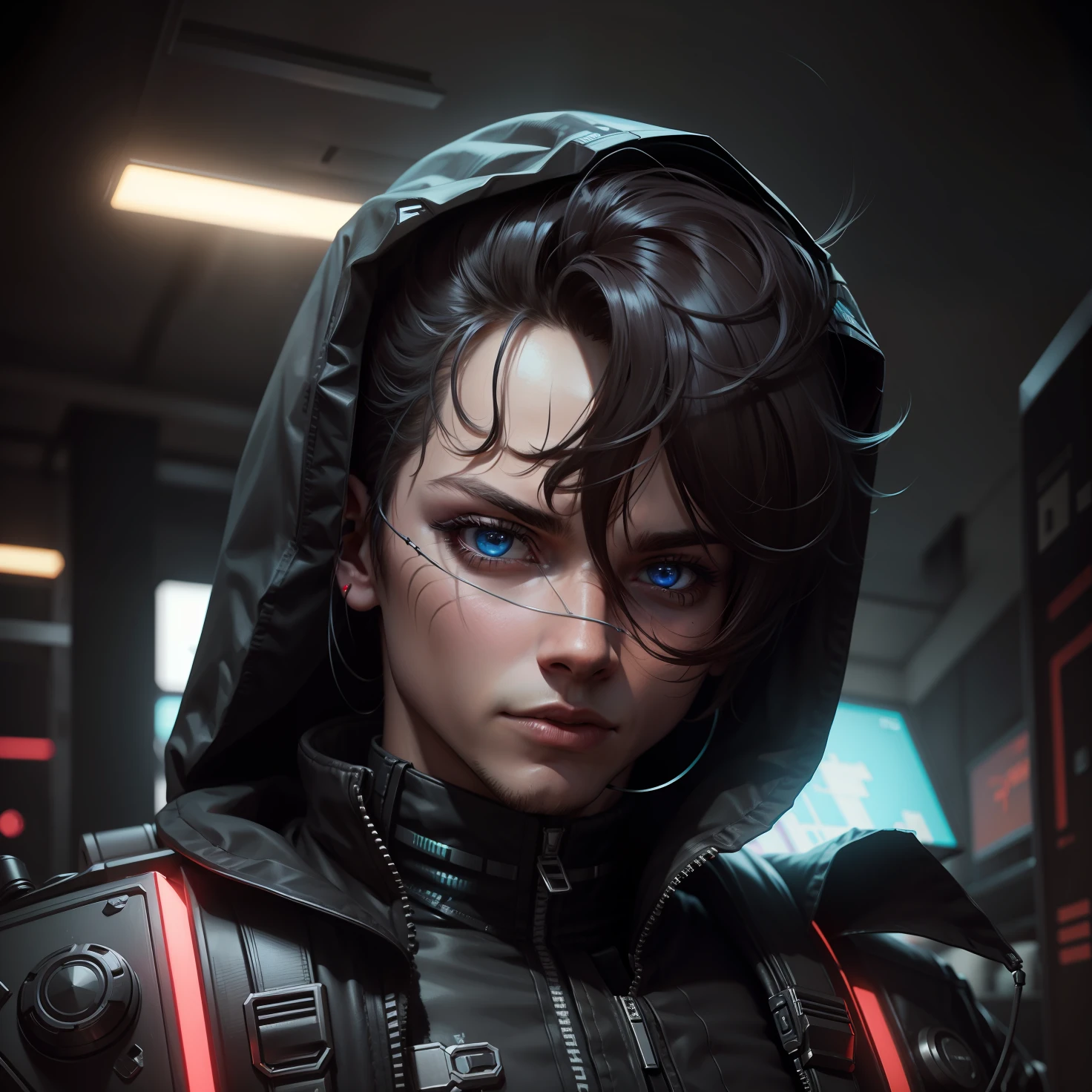 Change background cyberpunk, gaming boy realistic,8k, ultra realistic,