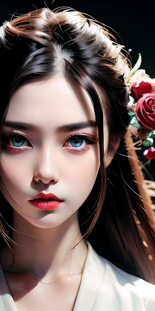 Woman standing in front of camera, full bodyesbian、Hands to mouth、full_Body, breastsout, hanfu, Brown eyes, Stars, Wind, Pose for Art Photo, cluster、elegant portrait, a blond、the wind、Photo Portrait 4K, 50mm portrait, cleavage of the breast, a photography of a beautiful woman, elegant profile pose, 60mm portrait, photo portrait, portrait of a beautiful model, profile pose, fine art portrait photography, Sensual Woman, elegant profile pose,
