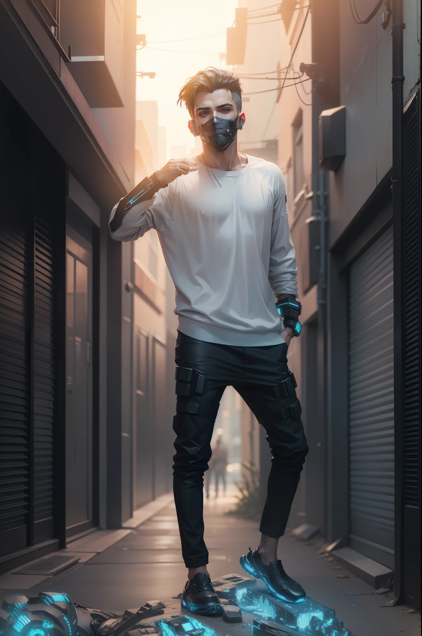 Change background cyberpunk handsome boy, realistic face, 8k, ultra realistic