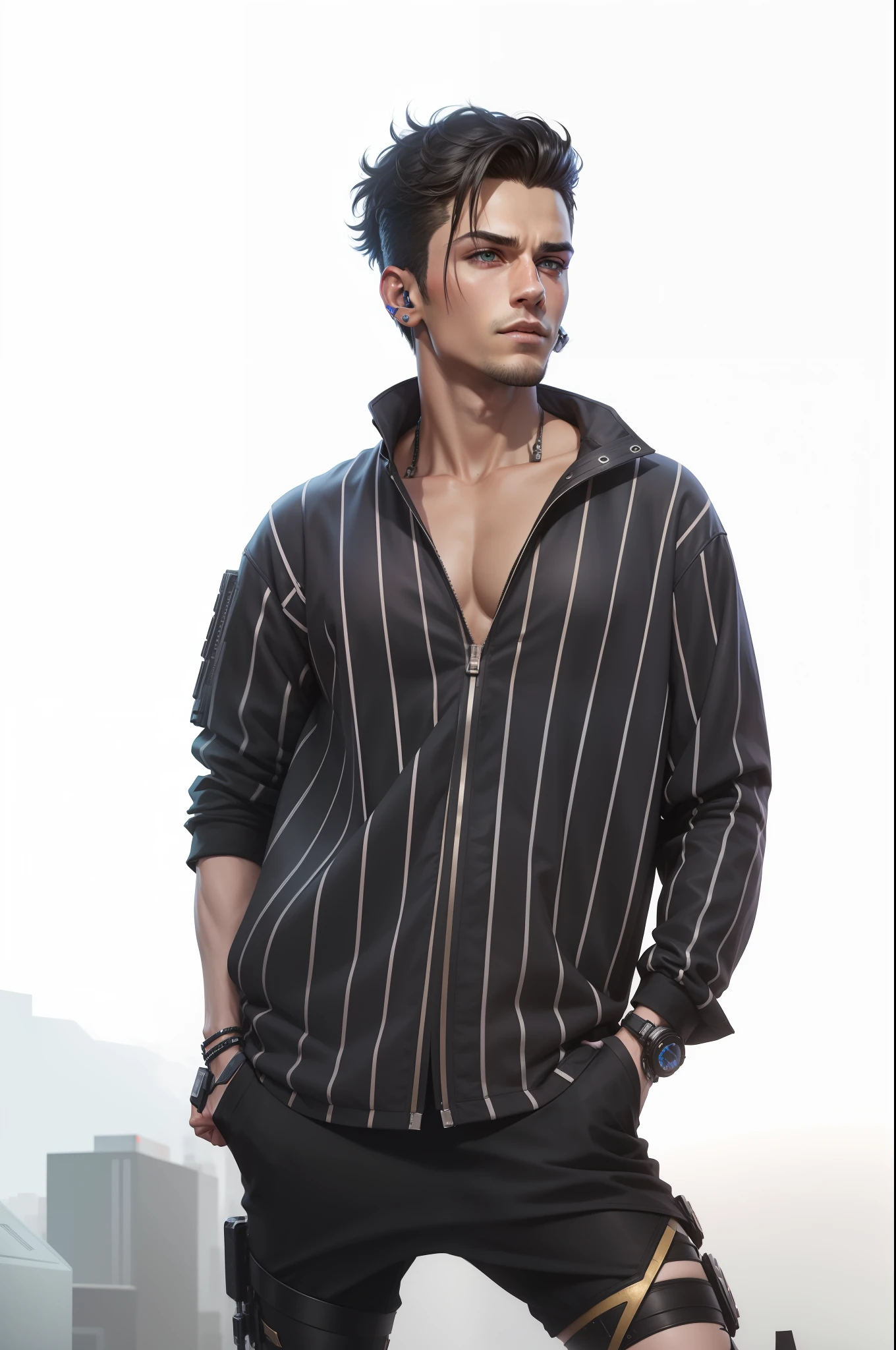 Change background cyberpunk handsome boy, realistic face, 8k, ultra realistic