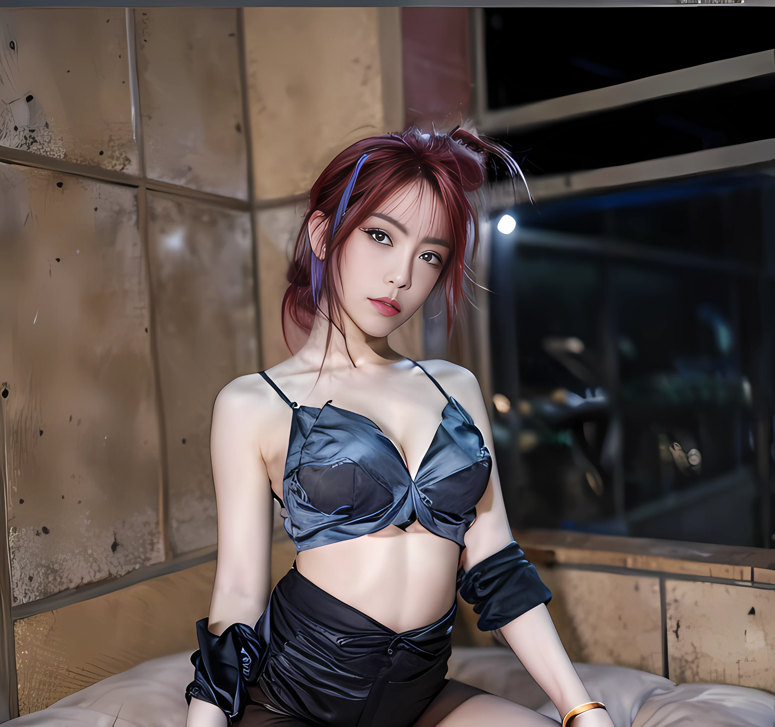 primitive,tmasterpiece,ultra fine photos,,best qualtiy,超高分辨率,Photoreality,rays of sunshine,full-body portraits,stunningly beautiful,,dynamicposes,delicated face,Vibrant eyes,opulent,milkyW,Highly detailed skin,Realistic details of skin,Visible Pore,tack sharp focus,8K UHD,digital SLR camera,high qulity,White skin of the,photo-realism,DL,red tinted hair