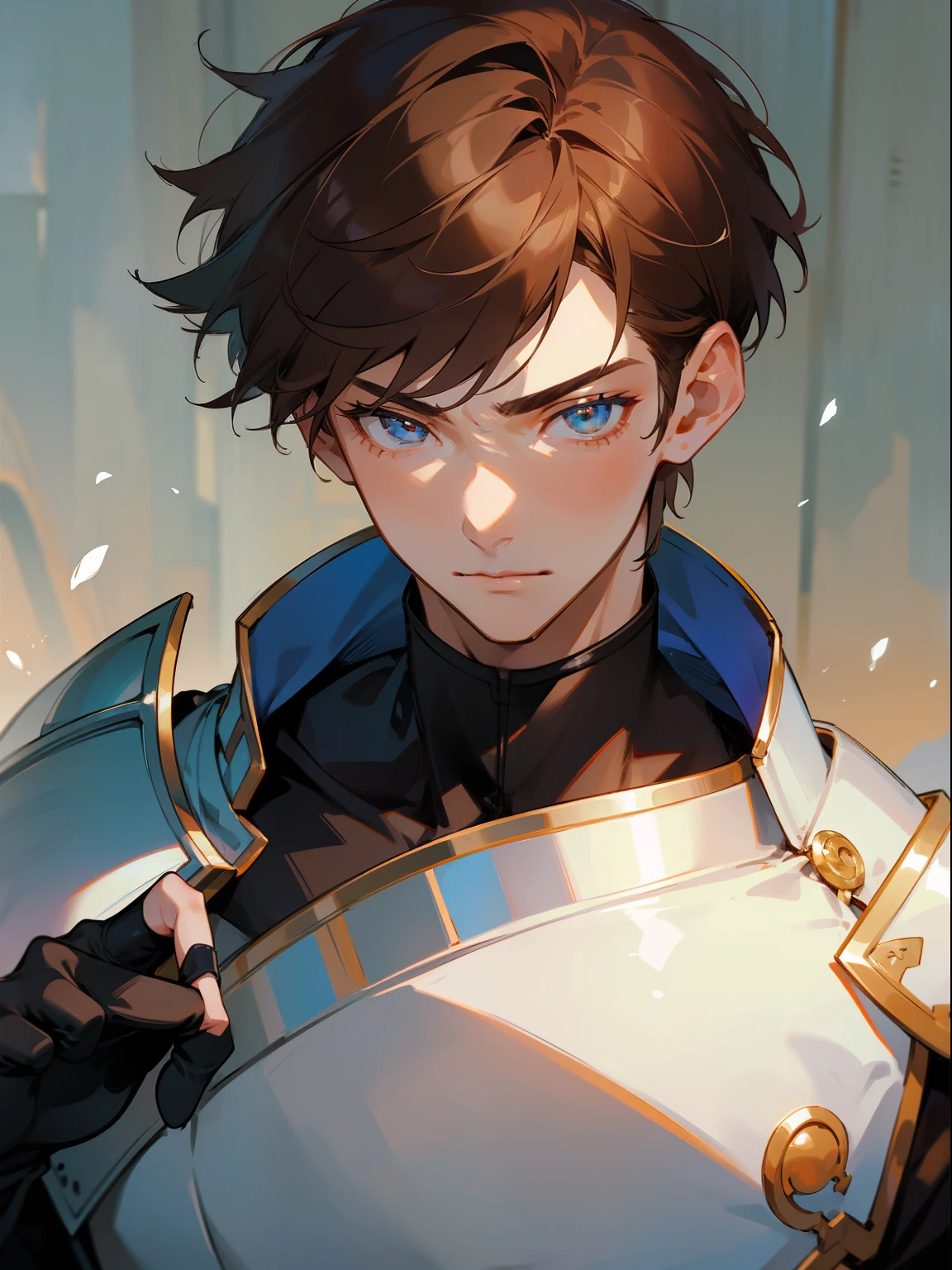 1boy,matured male,beautiful face,handsome man,leather armor,brown hair,Ultra Detail,Haig Quality,sketch,Pearl skin,Dynamic Angle,Japan Anime,thief,short tail hair,