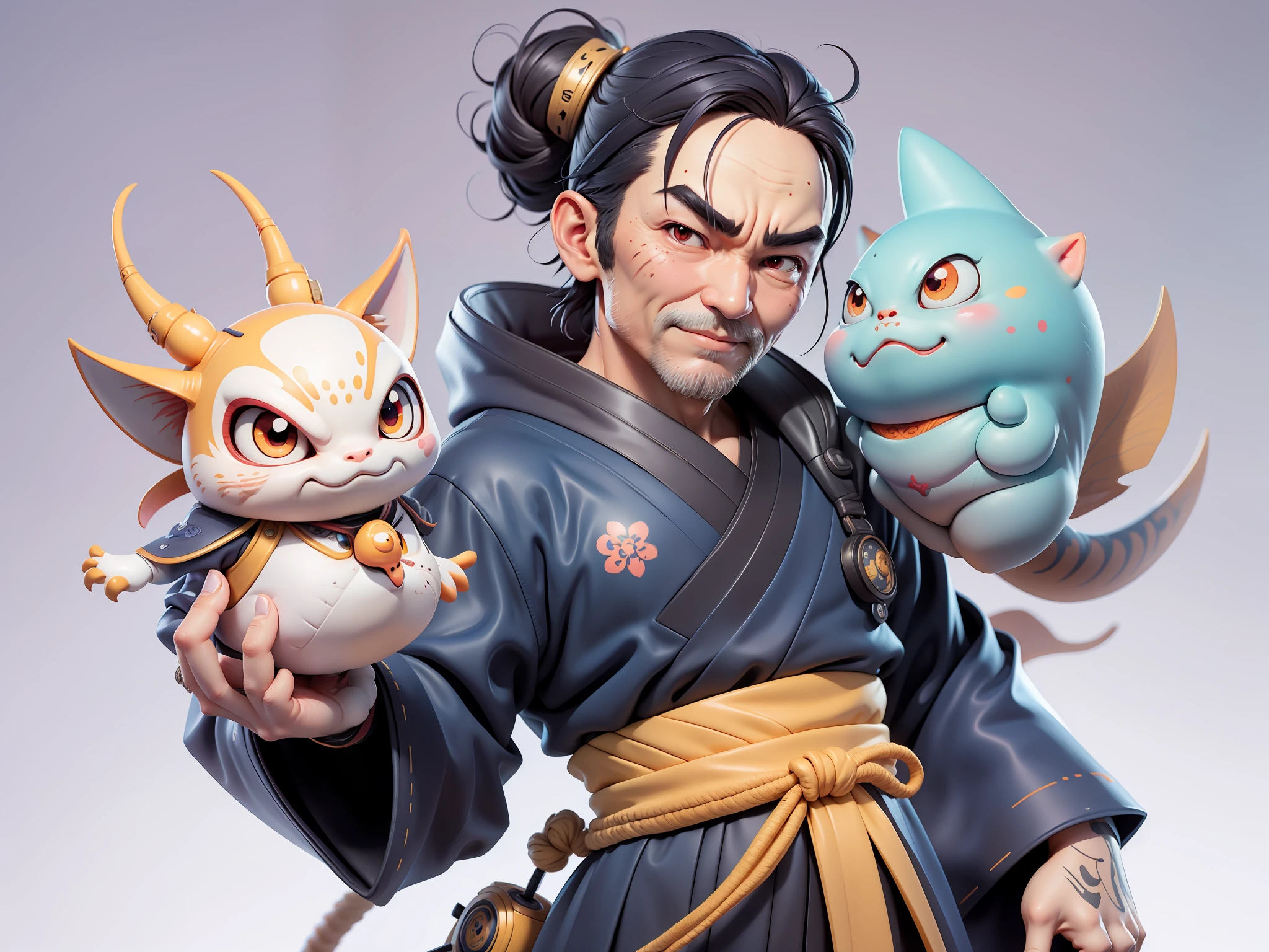(Daisaku),(Need),(Super meticulous),(full bodyesbian:1.2),Japanese ukiyo-e girl,japanese geisha,Beautiful,Oriental dragon,Aeolian Thor,Raised sexy,爆乳,Oriental face,TV Anchor,Bust portrait illustration,Alone,In black suit,a blue tie,The face is slightly chubby,The face was clean,without a beard,Black super short hair,Black eyes,Smile confidently,3C computer sub-products,iPad, iphone,Digital painting,3D character design by Mark Clairen and Pixar and Hayao Miyazaki and Akira Toriyama,The illustration is a high-definition illustration in 4K resolution,With very detailed facial features and cartoon-style visuals。