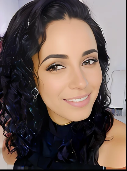 mulher sorridente com cabelo cacheado e top preto posando para uma foto, Mulher de 30 anos de Cuba, Alanis Guillen, imagem de perfil, Malika Favre, Parece Fabiula Nascimento, fernanda suarez, andrea rocha, Directed by: Nandor Soldier, Mulher de 30 anos, 3 5 year brazilian mother