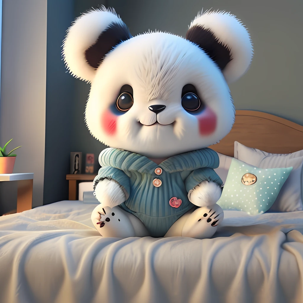 : 3. panda, realista, fofa, animal vestido com pijama, usando pantufas