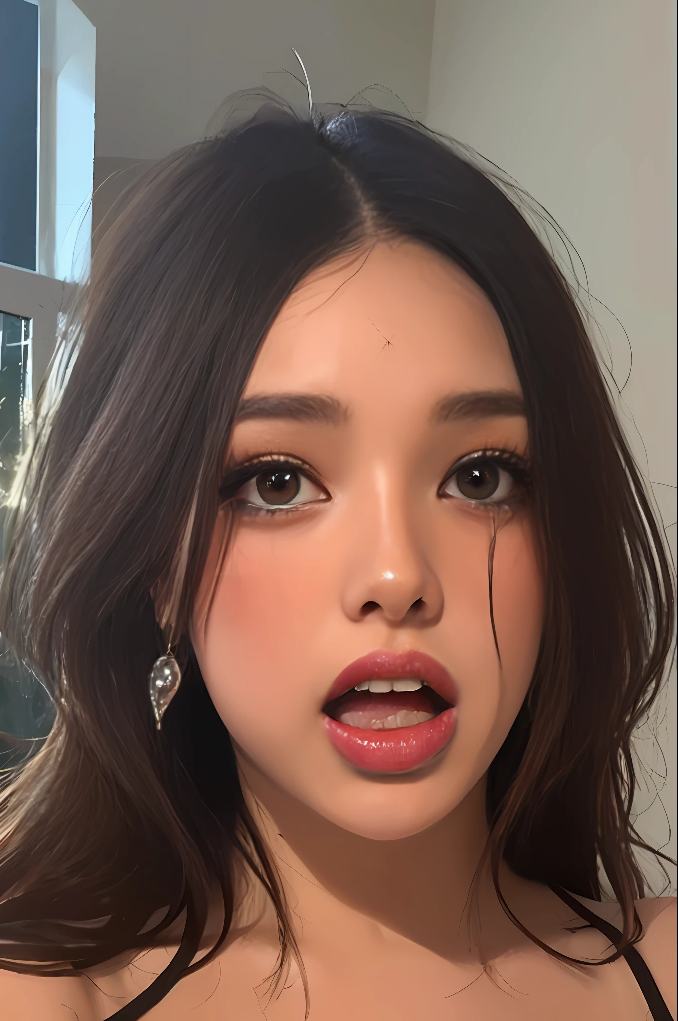 (beautiful detailed eyes:1.1), (drooping eyes:1.05), (beautiful lip:1.1), (beautiful tooth:0.8), attractive, (ultra high res:1.1), ultra realistic, (highly detailed:1.1), (:1.5), (screaming:1.05), (tears:1.1), (sex:1.35), (blush:1.1), (from above:0.9)