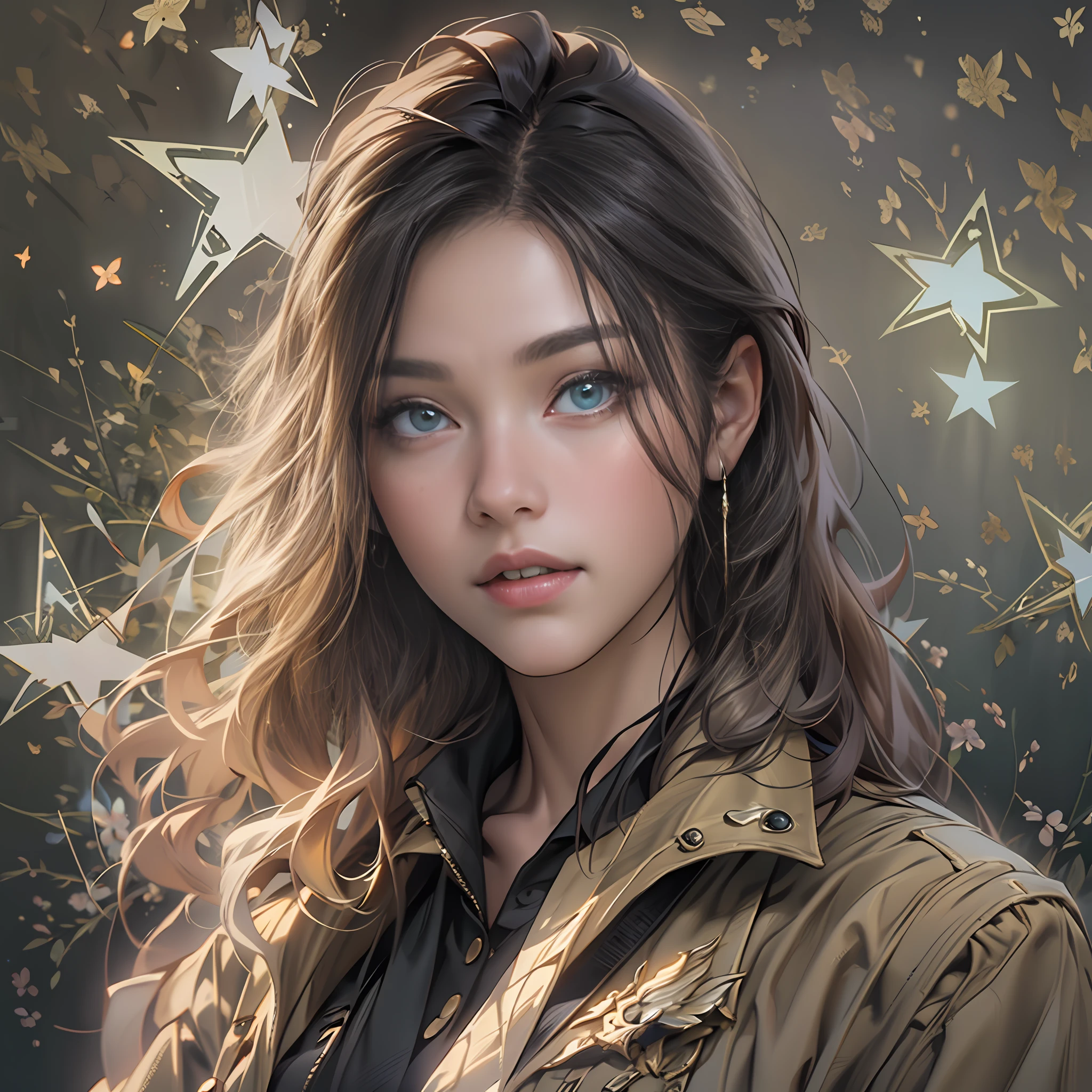 A young and beautiful female agent，Face the lens，Hand your business card forward,in the style of the stars art group xing xing, 32k, best quality, masterpiece, super detail, high details