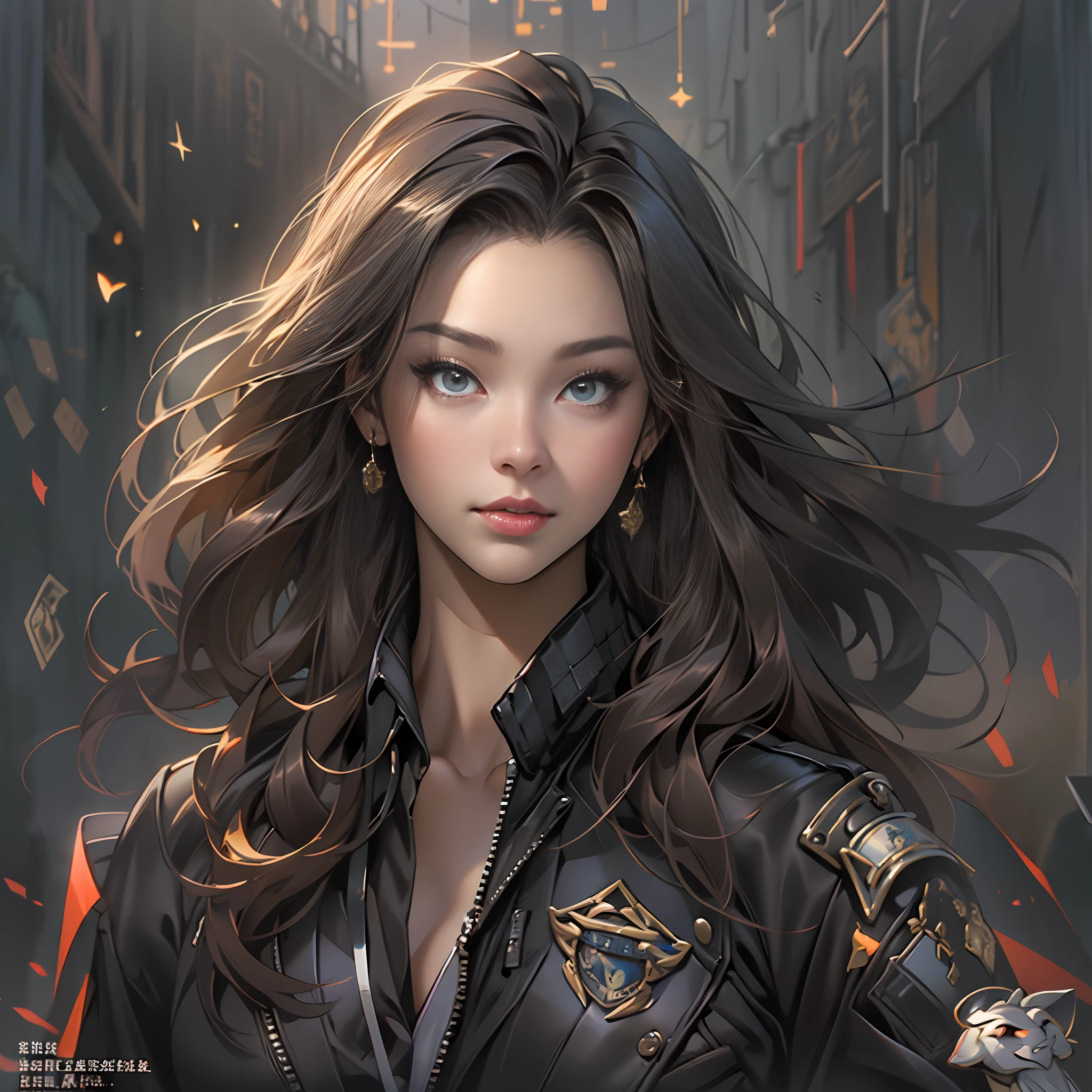 Young and beautiful female agent，Face the lens，Pass your business card forward,in the style of the stars art group xing xing, 32K, Best quality, Masterpiece, Super detail, High details
