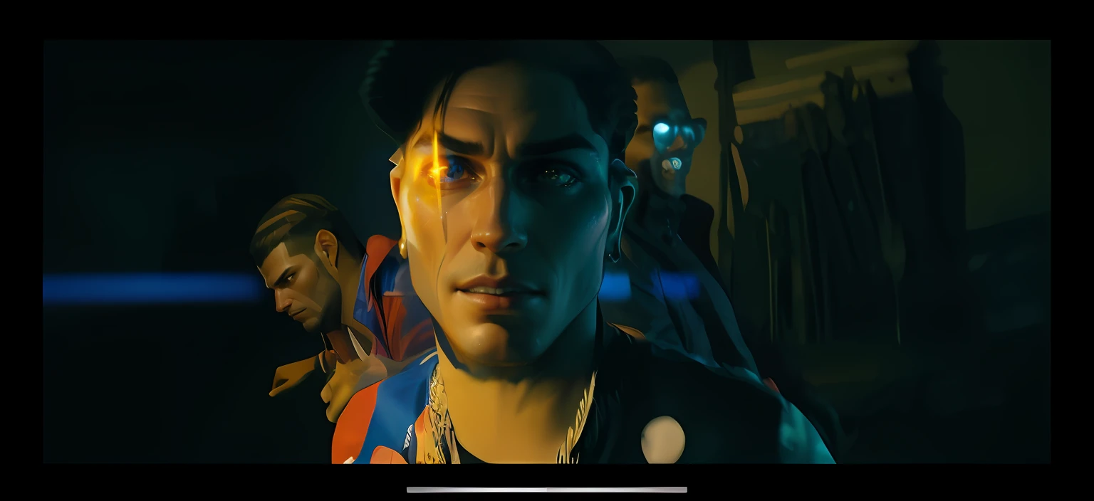 (melhor qualidade) Rosto cyborg, moderno