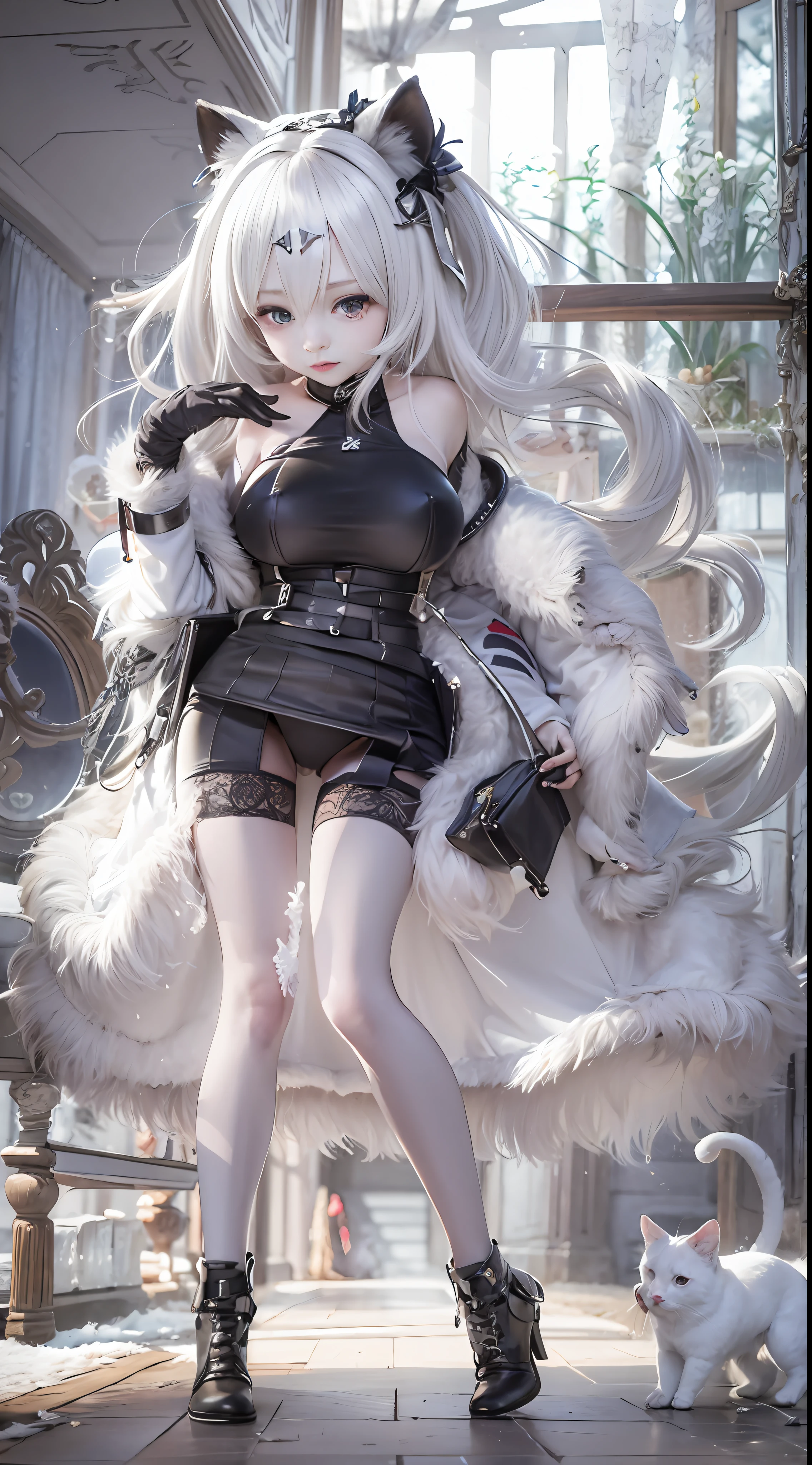 Kizi,sensual breasts,No cloth,Cat ears,Cat's paw gloves,dog collar,barechested,,,stocklings,,,Squat to the toilet with your legs open,Naked,Reveals large areas of snow-white skin,,,White fully transparent liquid tulle,no underwares,with no underpants,Smooth crotch,Exposes large areas of skin,Open look,Plump sexy body,,Light walking map,One foot lifted to the sky,Long colorful hair
