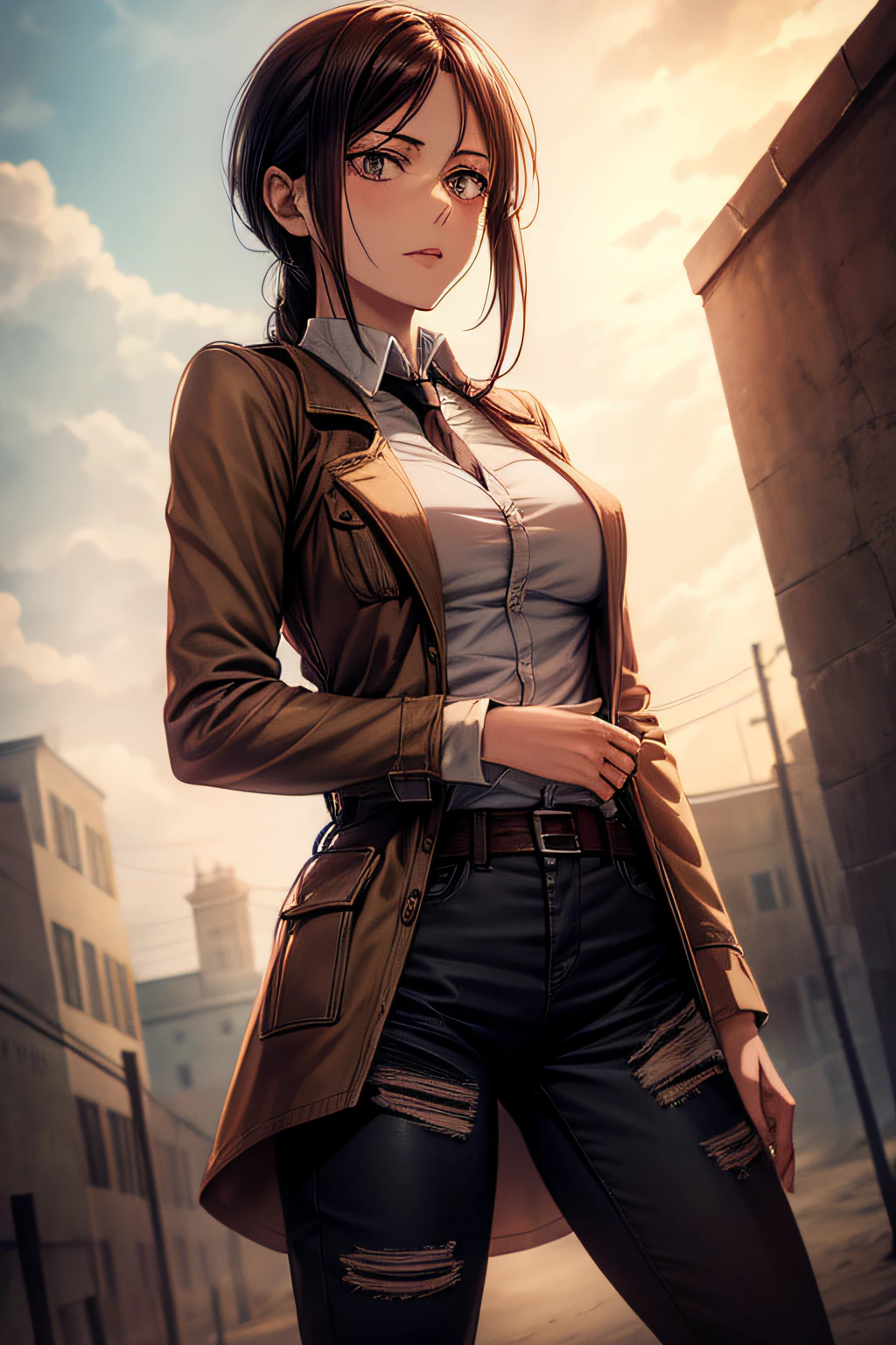 Pieck Finger \(Attack on Titan\), best quality, ultra detailed, 1girl, alone, Standing, medium breasts,