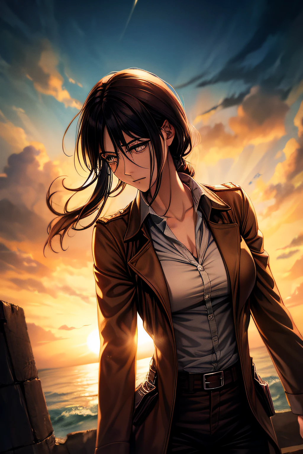 Pieck Finger \(Attack on Titan\), best quality, ultra detailed, 1girl, alone, Standing, medium breasts,