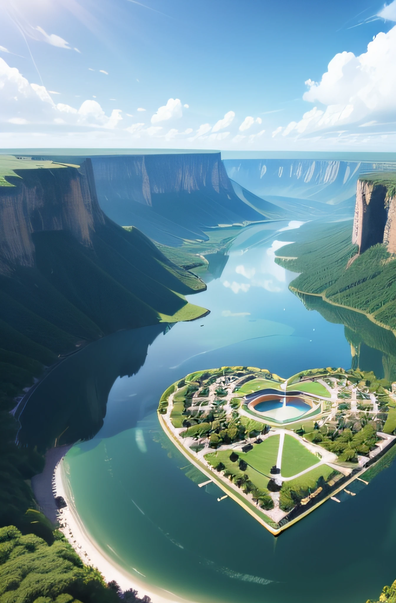 Lake in the shape of a heart