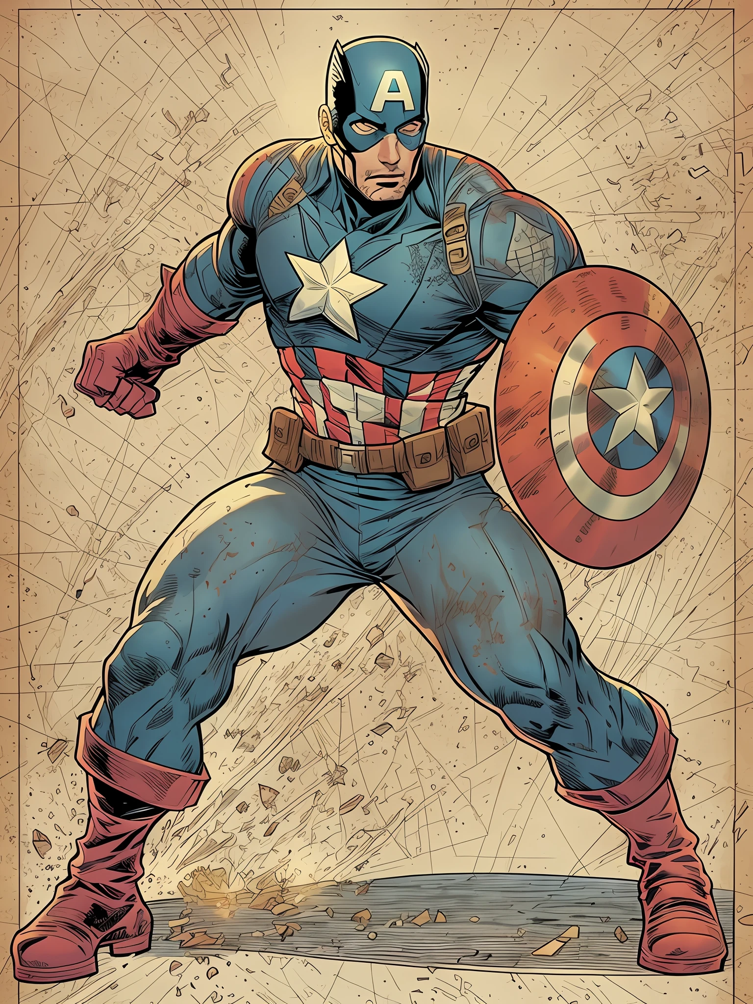 Captain America , corpo astral, 1 homem, Chaotic atmosphere, Marvel Quadrinhos