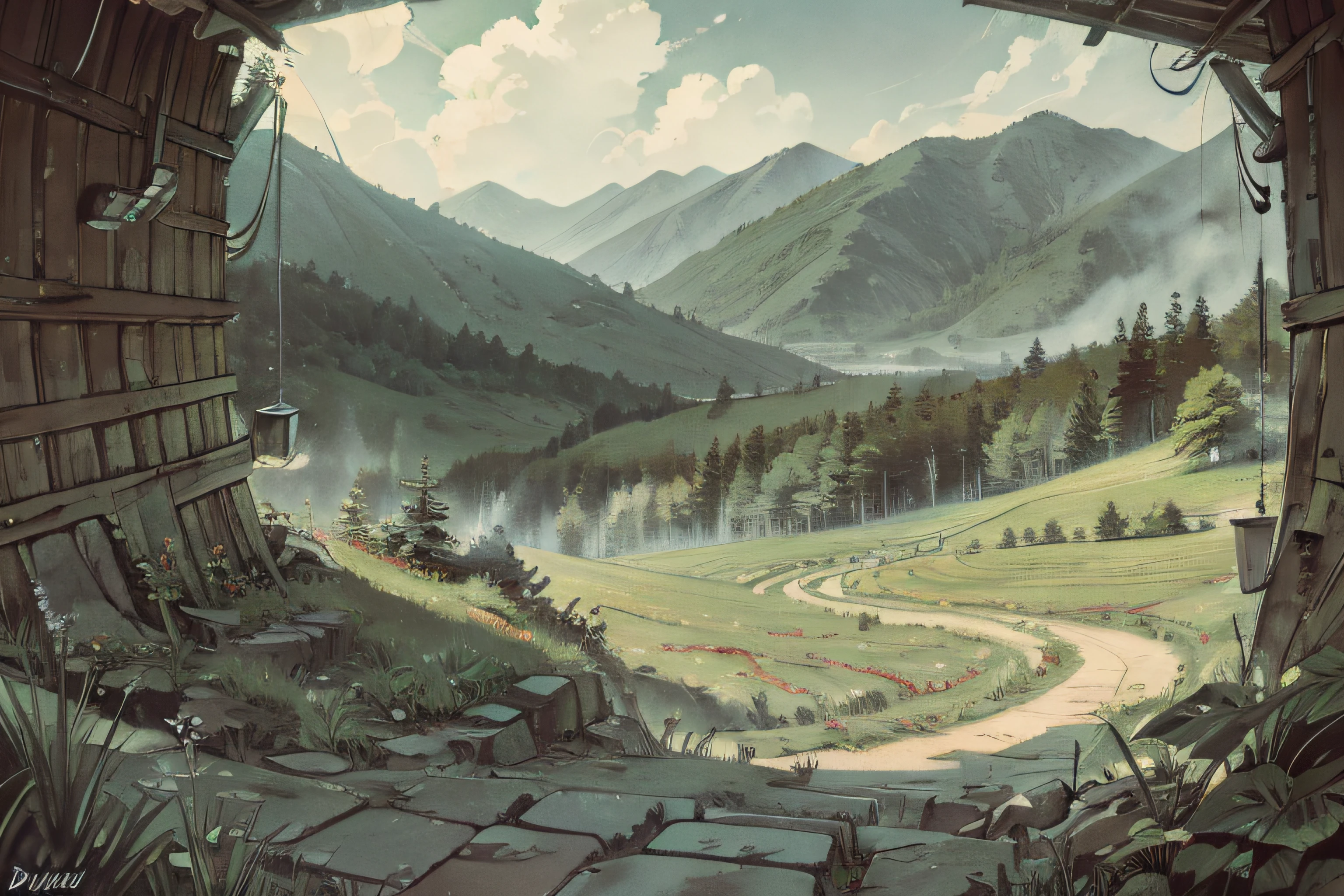 landscape, hills, deciduous forests, wild