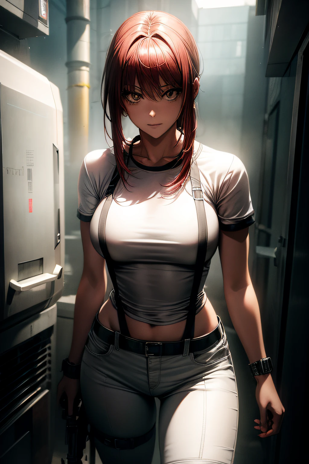 power \(chainsaw man\), best quality, ultra detailed, 1girl, alone, Standing, medium breasts,