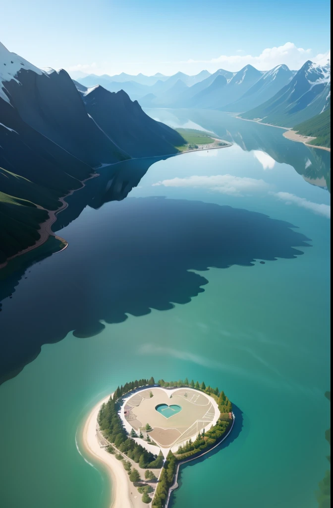 Lake in the shape of a heart