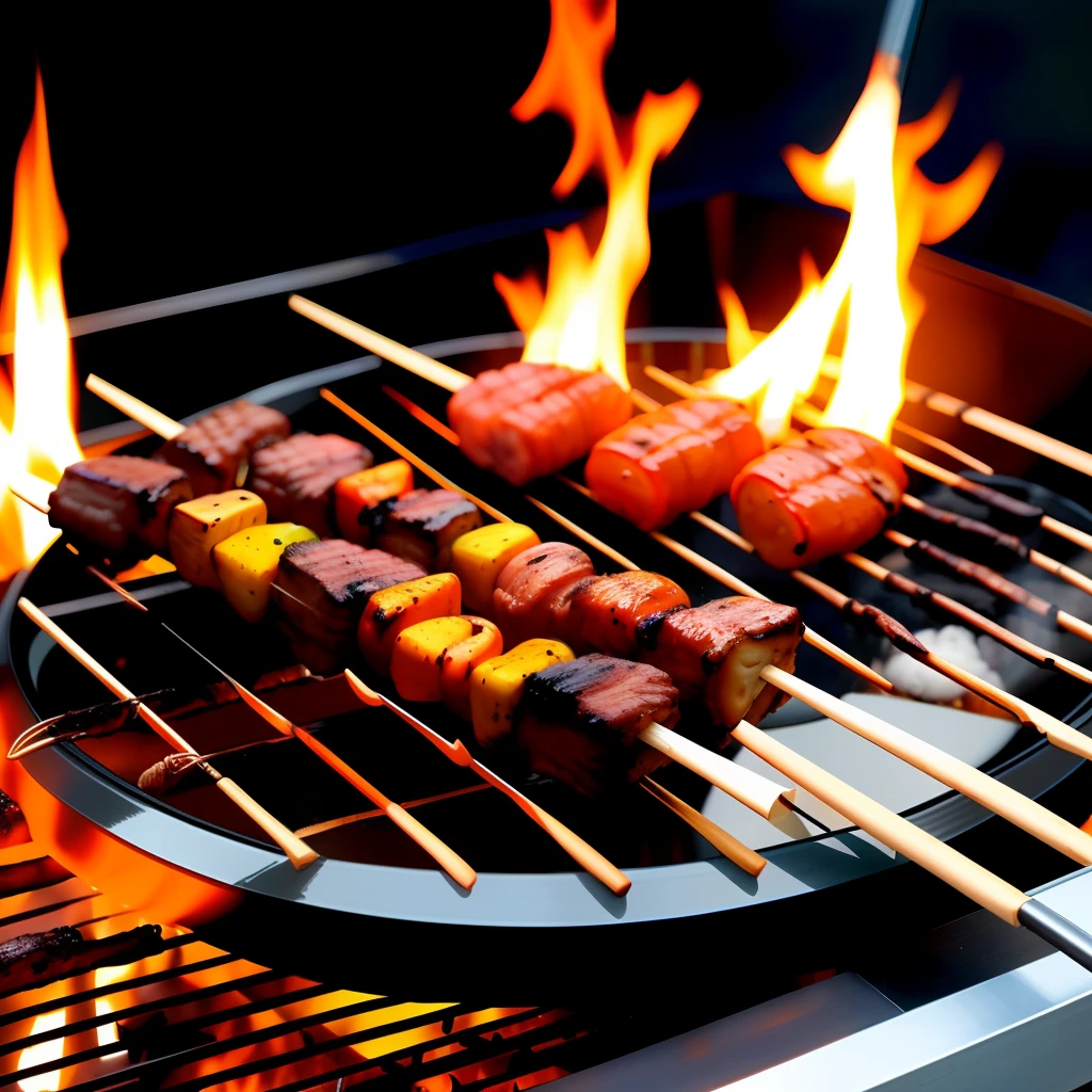 Modern BBQ skewer vinyl sign