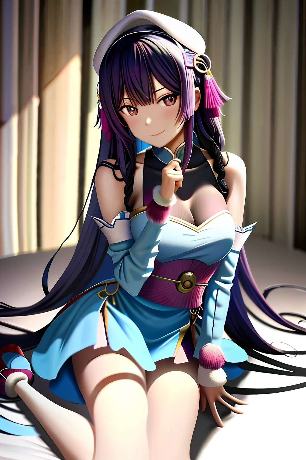 tmasterpiece,A high resolution,best qualtiy,1girl solo,kamisato_ayaka,ssmile,komono,sorceress woman